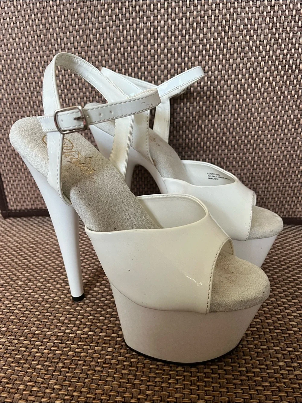 Pleaser White Platform Heels. US 8.